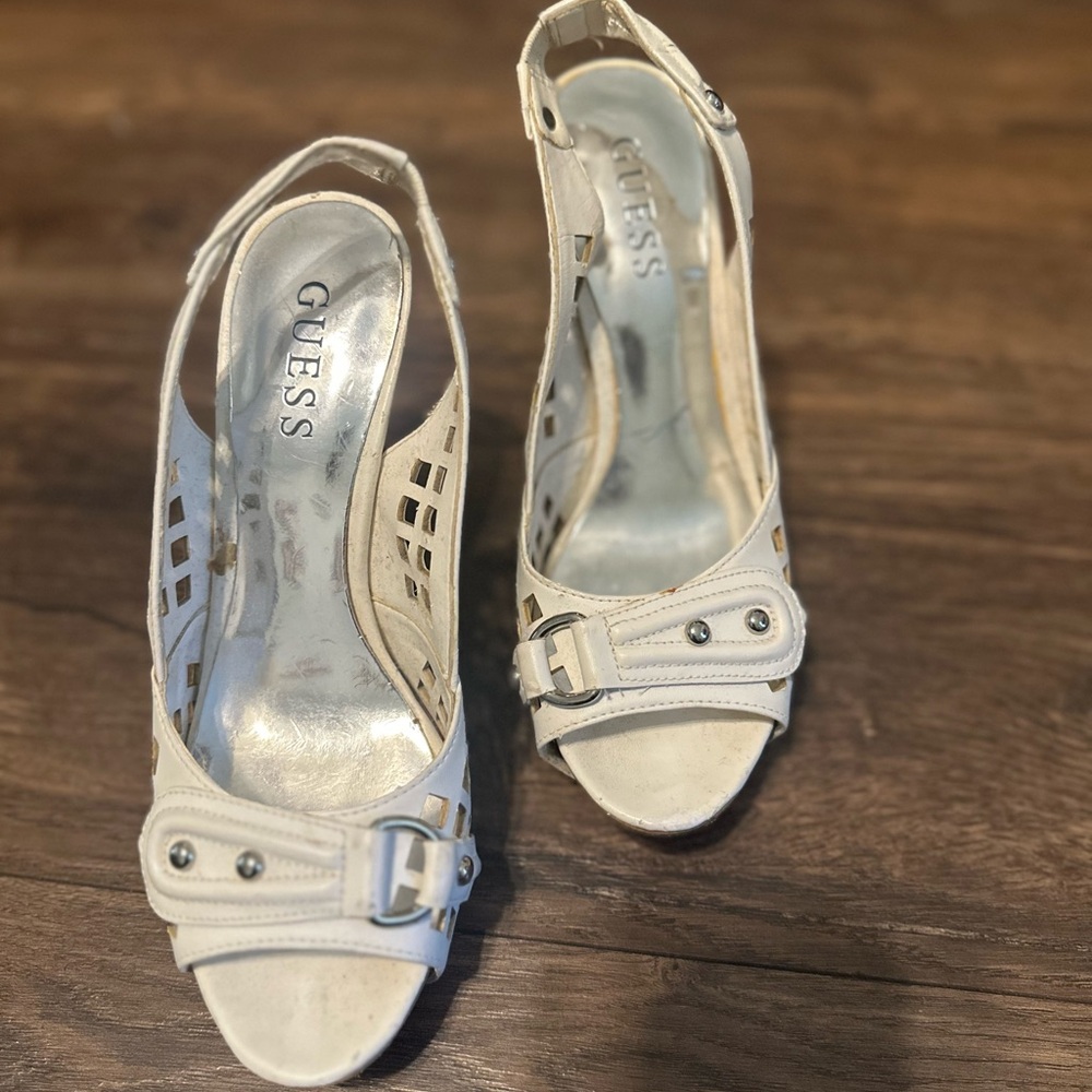 Guess White Elegant Heels
